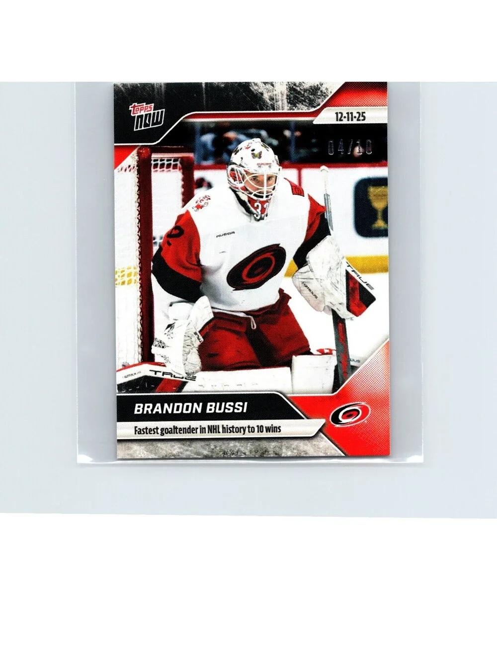 2025-26 Topps Now NHL - Brandon Bussi #59 - Fastest to 10 Wins - Black #/10